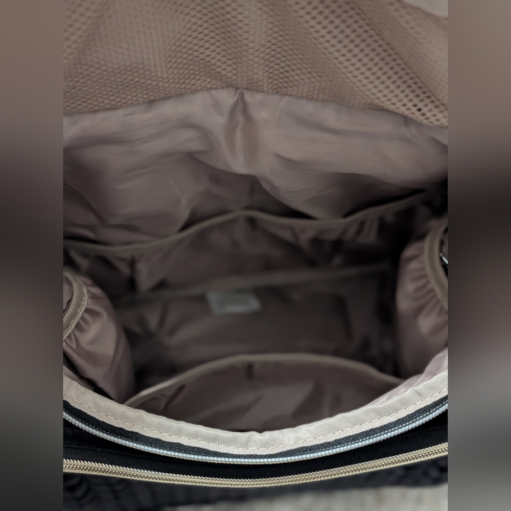 Black Quilted Diaper Bag with Gold Accents - Picture 3 of 4